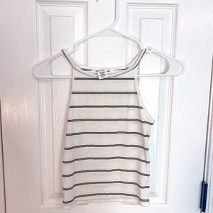 White and black striped tank